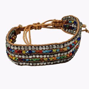 Handmade Boho Faux Gemstone Stacked Layer Tie Bracelet Fashion Jewelry Women